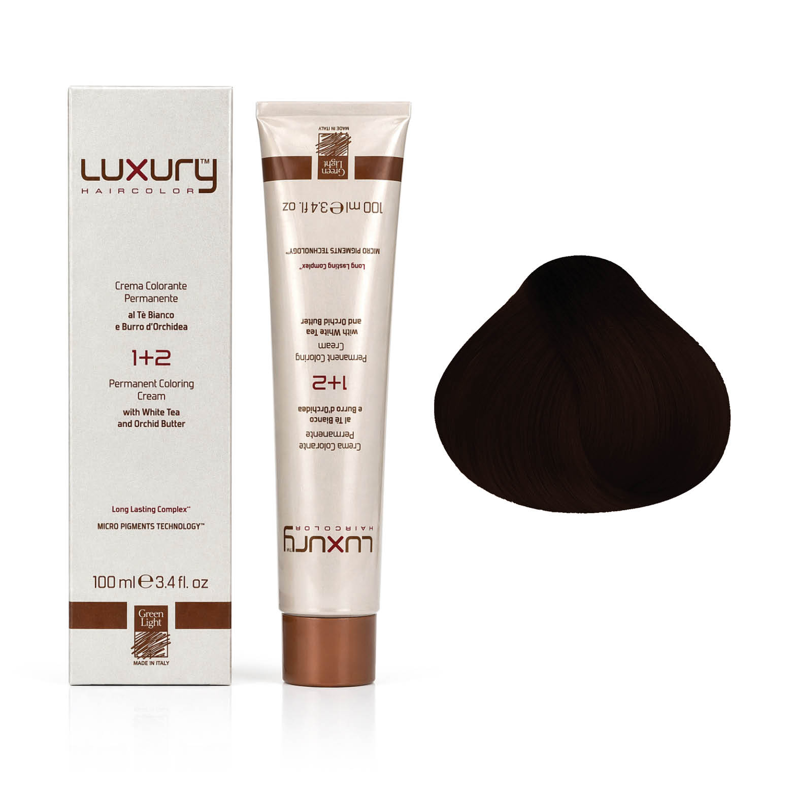 43 4.3 Золотистый коричневый Luxury, краска для волос 100 мл/Luxury Hair Color Green Light Golden Brown — изображение 1