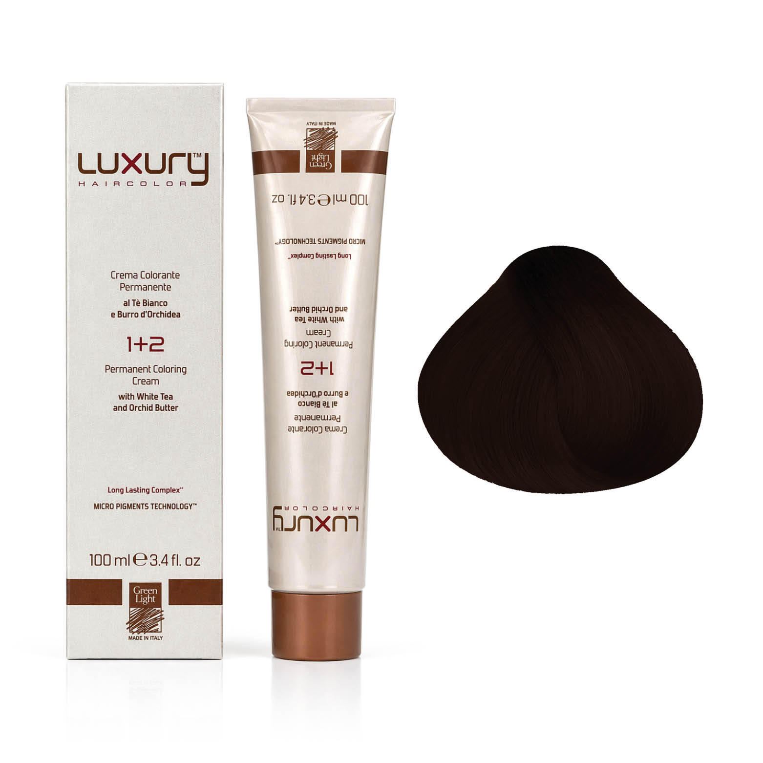 53 5.3 Светлый золотистый коричневый краска для волос 100 мл/Luxury Hair Color Green Light Light Golden — изображение 1