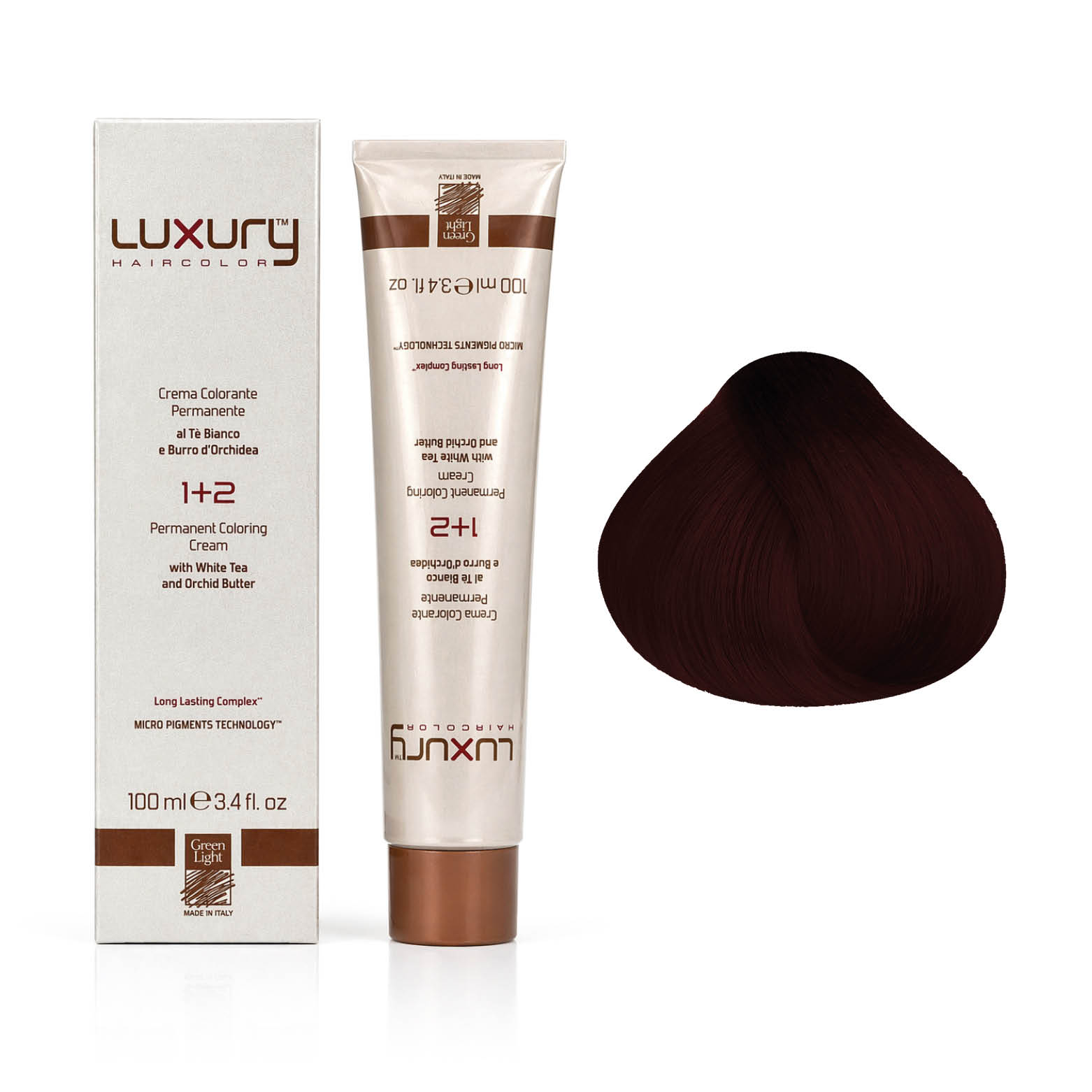 555 5.55 Интенсивный светло-коричневый махагон краска для волос 100 мл/Luxury Hair Color Green Light Int — изображение 1