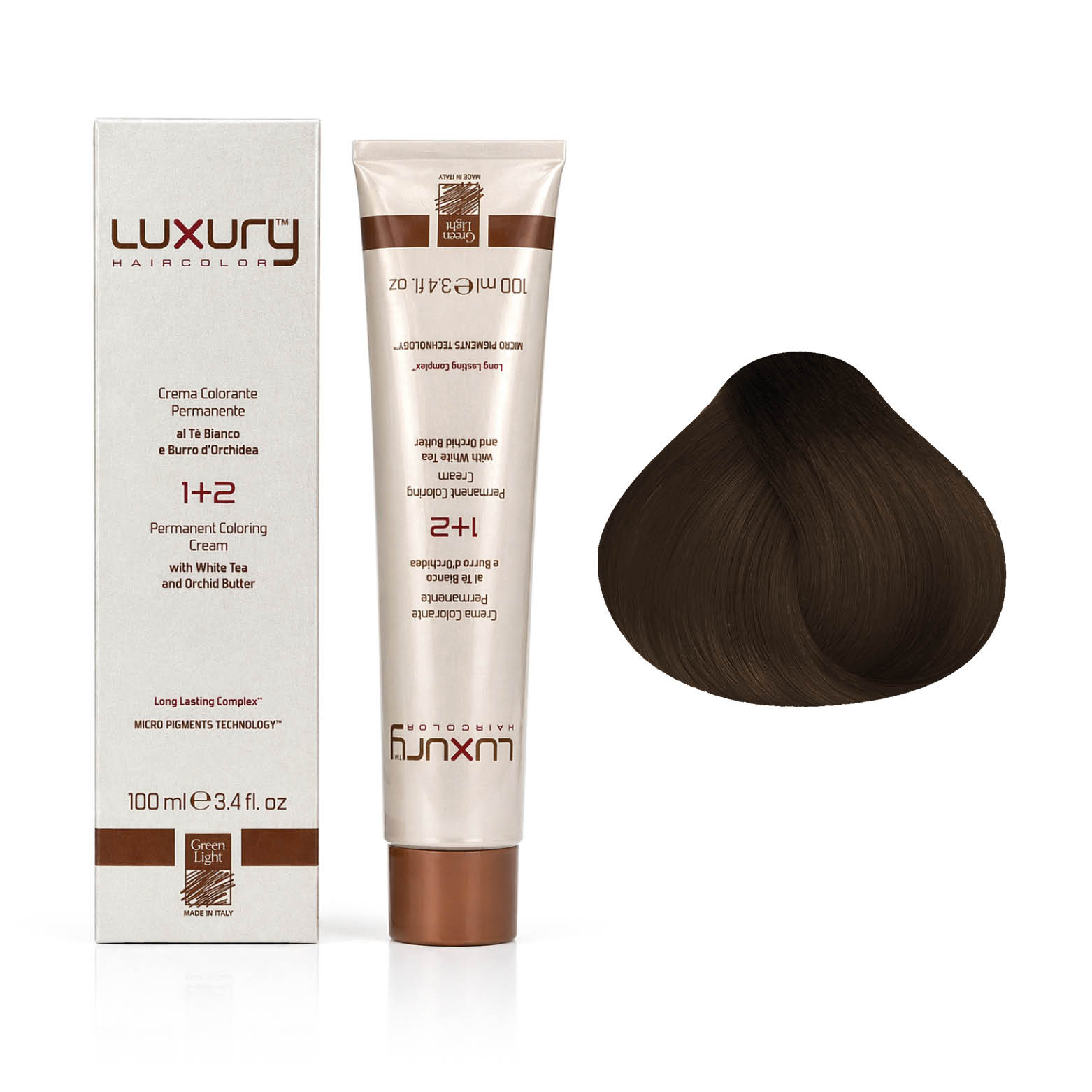673 6.73 Темный блондин табак краска для волос 100 мл/Luxury Hair Color Green Light Dark Tobacco Blond 6 — изображение 1