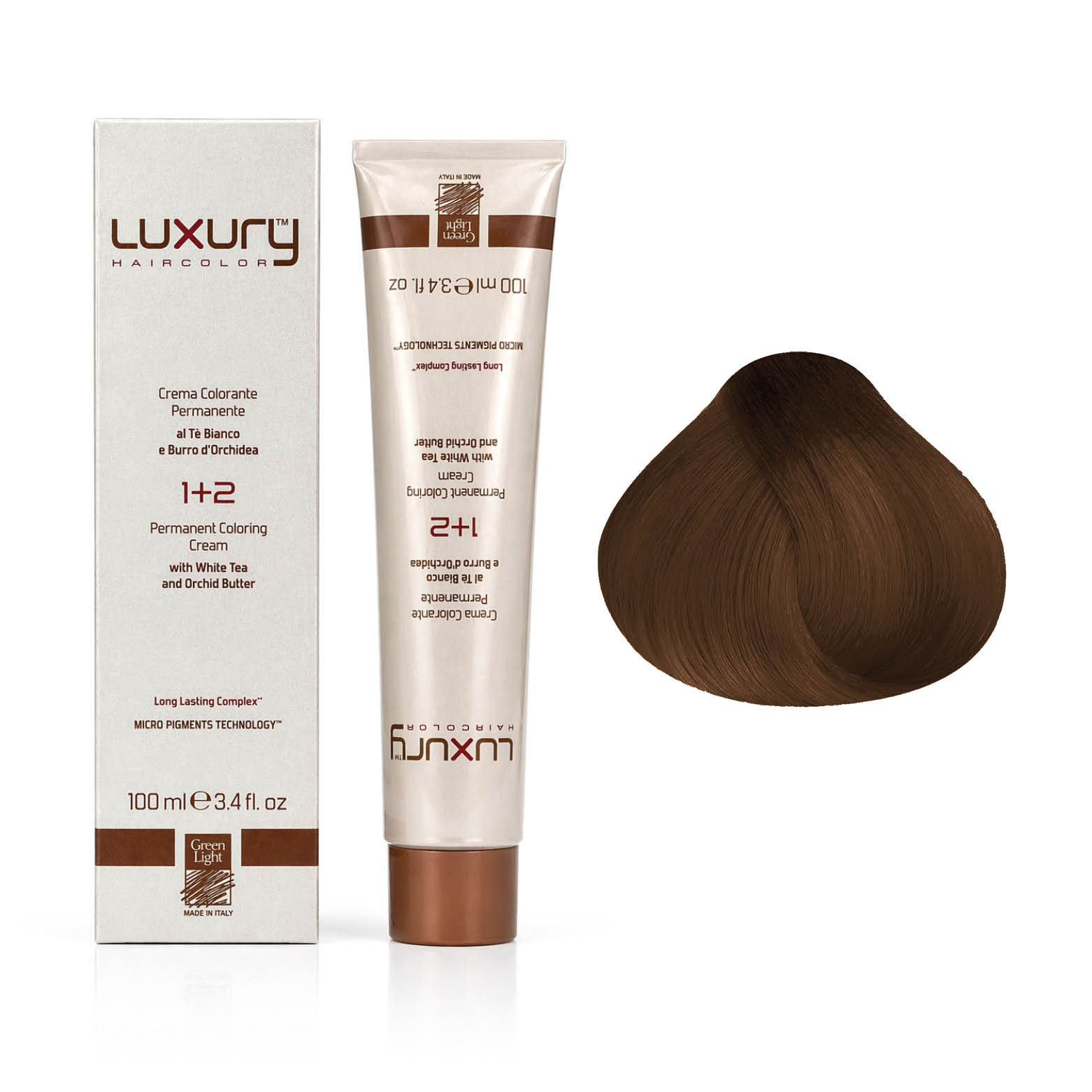 73 7.3 Золотой блондин краска для волос 100 мл/Luxury Hair Color Green Light Golden Blond 7.3 — изображение 1