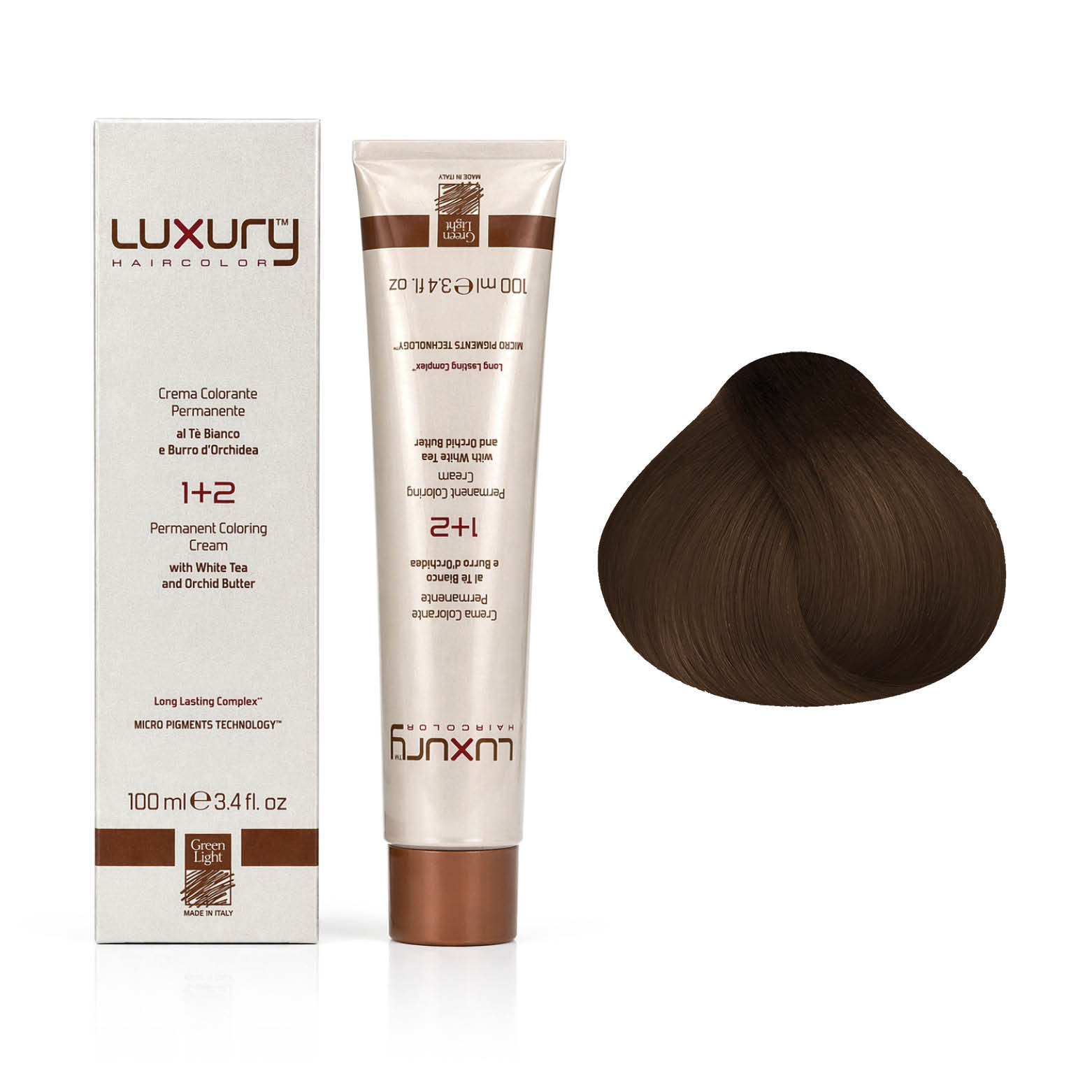 735 7.35 Светлое какао краска для волос 100 мл/Luxury Hair Color Green Light Light Cocoa 7.35 — изображение 1
