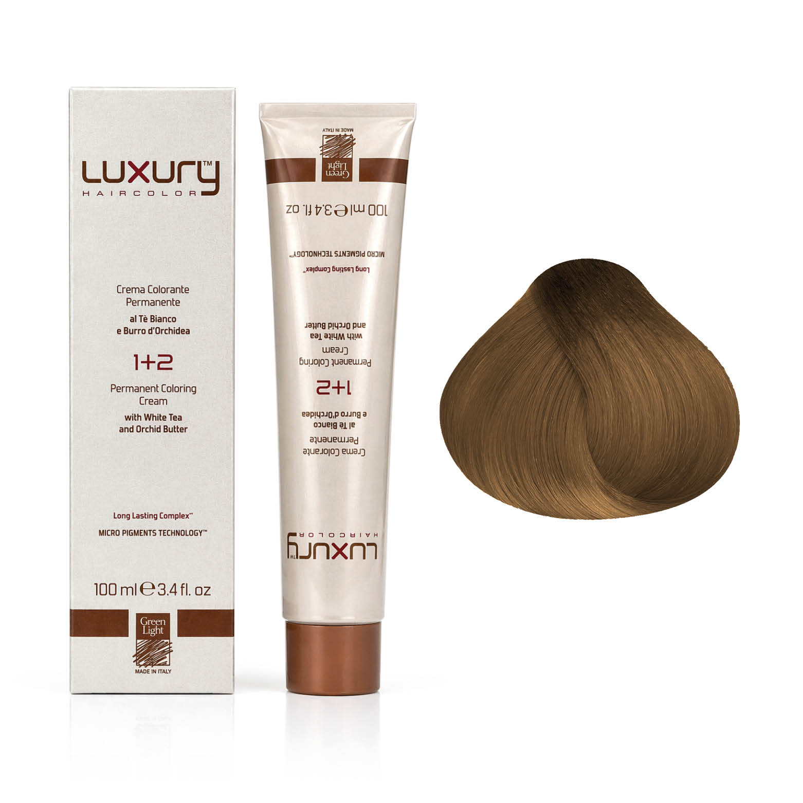 833 8.33 Интенсивный светлый золотистый блондин краска для волос 100 мл/Luxury Hair Color Green Light In — изображение 1