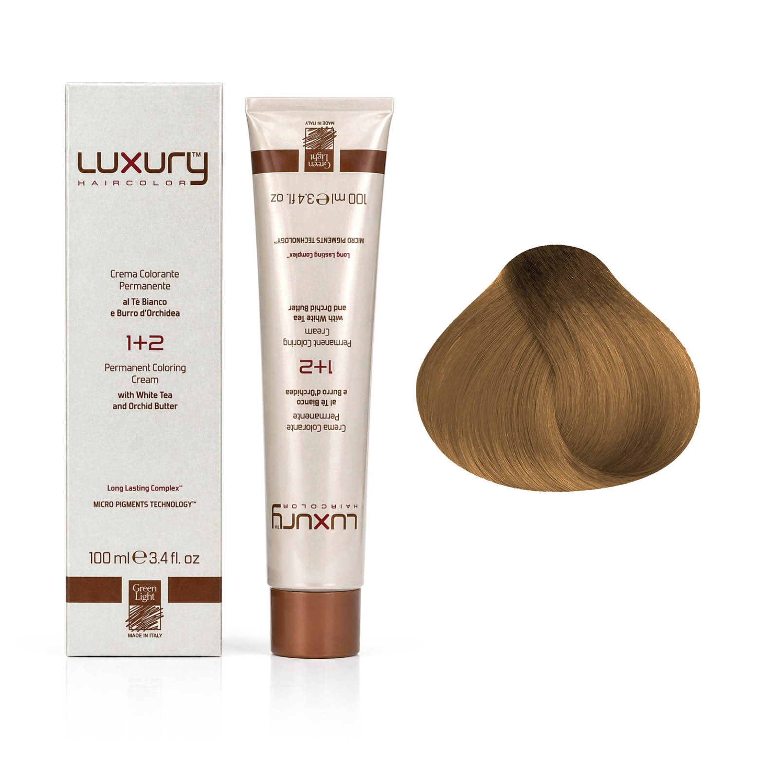 973 9.73 Очень светлый табачный блондин краска для волос 100 мл/Luxury Hair Color Green Light Very Light — изображение 1