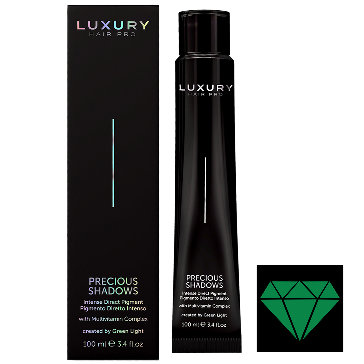 изумруд Драгоценные оттенки тонирующий пигмент Изумруд 100мл/ Luxury Hair Pro Precious Shadows Intense Dire — изображение 1